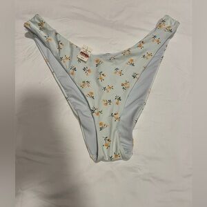 Aerie Printed floral Super High Cut Cheekiest Bikini Bottom Size XL